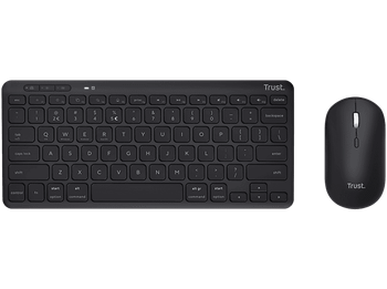 Pack teclado + ratón - Trust Lyra, 6 Meses Autonomía, USB, Compacto, Inalámbrico, Negro
