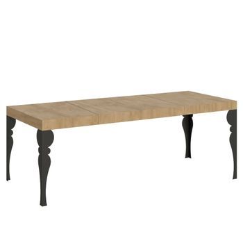 Mesa Extensible Paxon Premium 200/460x90 Cm Roble Natural Con Patas Antracita