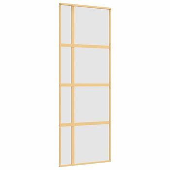 Puerta Corredera Dorada Vidrio Esg Esmerilado Aluminio 76x205cm Vidaxl