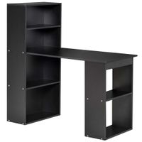 homcom escritorio de computadora con estante de almacenamiento escritorio de esquina 120x55x120 cm biblioteca adyacente   aosom espana