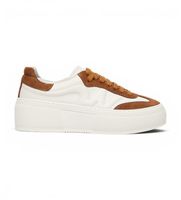 weekend max mara para mujer 2625766035600 zapatillas de piel wkatessile blanco 39 marron plano 1 a 3cm ninguno casual