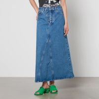 ganni organic denim maxi skirt - eu 34uk 6