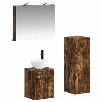 Juego De Muebles De Baño 4 Uds. Roble Ahumado Vidaxl