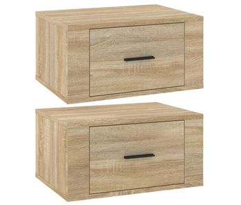 Vidaxl mesitas de noche de pared 2 uds color roble sonoma 50x36x25 cm