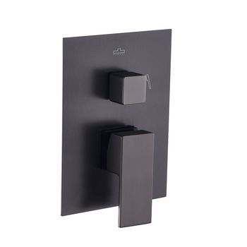 Kibath Grifo Empotrado De Ducha Solo Grifo Monomando Che Cuadrado Acabado Negro Mate Fabricado En Latón