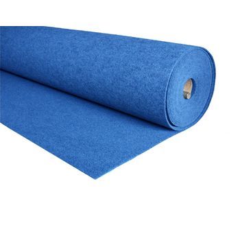 Rollo De Moqueta 60m Fieltro Por Metros - Azul 280gr/m2, Para Interior, Salón, Suelo, Tapiceria Coches [ancho 200 Cms]
