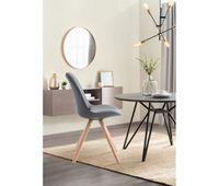 silla de comedor laval rund simil cuero gris 56x48x84 cm