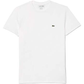 Lacoste Tops y Camisetas Cotton Pima Crew Neck T-Shirt White para hombre