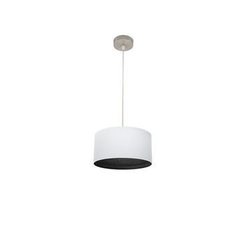 Colgante Tatiana 1xe27 Niquel/blanco-madera Negra Regx30x30 Cm