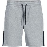 jack  jones short nino 12200266 jpstlogo blocking sweat shorts vg sn jnr light grey me para nino