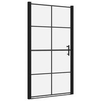 puertas de ducha de vidrio templado negro 100x178 cm vidaxl