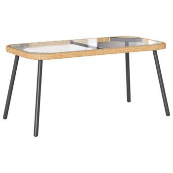 Mesa De Café - Mesa De Centro - Mesa Baja Marrón Y Negro 90 X 45 X 43 Cm Ratán Sintético