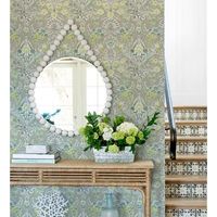 papel pintado vinilico ecologico de flores y pajaros estilo ingles - kensington floral 680647 de gaulan - rollo de 10 m x 053 m