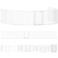 pawhut barrera de seguridad de metal parquerecinto plegable y modular para perro y nino 10 paneles 61 x 75 cm blanco