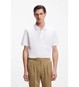 BOSS para hombre. 50553564 Polo Pallas blanco (S), Casual, Algodón, Manga corta