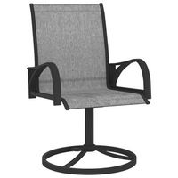 pack 2 uds sillas giratorias de jardin  silla de exterior  sillon textilene y acero gris