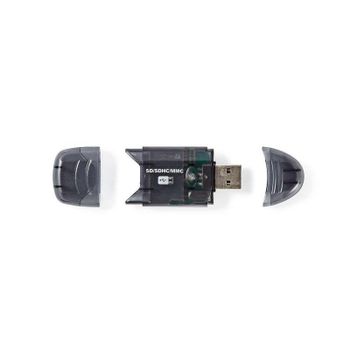 Lector de tarjetas Nedis CRDRU2100BK USB 2.0 Negro SD SDHC MMC