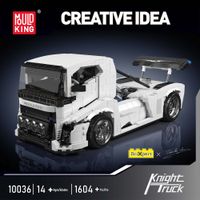 mould king 10036 bloques de construccion de camion de caballero 1604 piezas ladrillos de modelo de camion de carreras blanco juguete coleccionable de ensamblaje diy para adultos