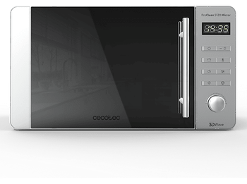 Microondas con grill - Cecotec ProClean 5120 Mirror, 700W, 5 niveles, Inicio automático, 20 l, 8 Programas, Inox