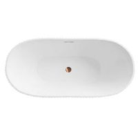 banera de pie rea atena 170 tapa cobre cepillado white 170 x 73 x 71 cm