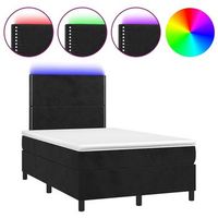 cama box spring con colchon y led terciopelo negro 120x190 cm vidaxl