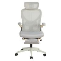 silla de oficina ergonomica plegable gris soporte lumbar y reposacabezas 3d ajustables