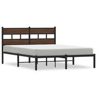 estructura cama con cabecero sin colchon marron roble 140x200cm vidaxl