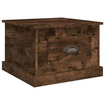 Mesa De Centro Madera Contrachapada Roble Ahumado 50x50x35 Cm Vidaxl