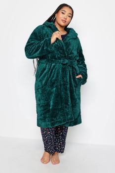Bata Verde Con Capucha Textura Gofre