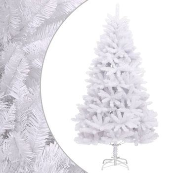 Árbol De Navidad Artificial Con Bisagras Y Soporte Blanco 180cm Vidaxl