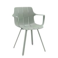 silla moderna en polipropileno color menta con reposabrazos