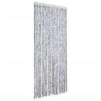 cortina mosquitera  mosquitera de chenilla blanca y gris 100x220 cm