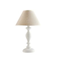cascina lume en madera shabby blanca 1 luz con pantalla dm35 h57 o35 bl265-lm-bco