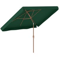 outsunny sombrilla terraza 300x200x235 cm con angulo ajustable mastil de aluminio manivela y proteccion uv 50 verde oscuro   aosom espana