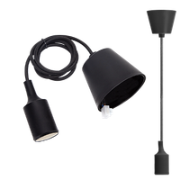 aigostar portalamparas colgante de plastico e27100cm cable con soporte de techoaccesorios de la lampara diynegro