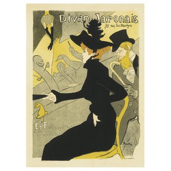 Legendarte - Cartel Artístico Vintage Divan Japonais - Cuadro Lienzo, Impresión Digital Cm. 50x70