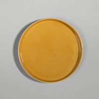 plato de postre de ceramica amarillo ocre