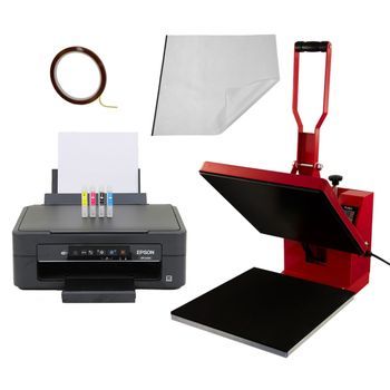 Prensa Térmica De 38 X 38cm & Impresora Con Cartuchos Transferencia Tinta Vinilo
