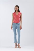 vaqueros denim cropped flare super stretch bleach 31
