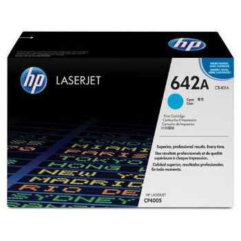 HP Colour Laserjet 642A Cyan Toner Cartridge with HP Colorsphere Toner (CB401A)