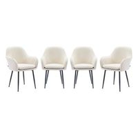 sillon de terciopelo de canale y patas de metal negro set de 4