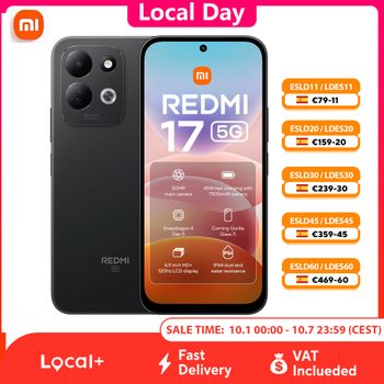 Xiaomi Redmi 17 5G Versión Global Smartphone, NFC, sistema de cámara doble AI de 50MP, batería enorme de 7500mAh, Snapdragon 4 Gen 5, pantalla AMOLED inmersiva, carga rápida, móvil 5G con Dual SIM,