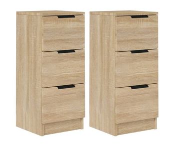 Vidaxl aparadores 2 uds madera contrachapada roble sonoma 30x30x70 cm