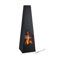 estufa de jardin con funcion de parrilla negro 120 cm
