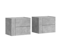vidaxl mesita de noche de pared 2 uds color gris hormigon 45x30x35 cm