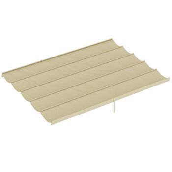 Outsunny Techo de Repuesto Retráctil 3,5x2,6 m para Marco de 4x3 m Toldo de Tela Solo para Cenador Jardín con 10 Orificios Beige
