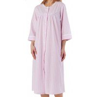 Seersucker Gathered Yoke Popper Opening Lightweight Housecoat