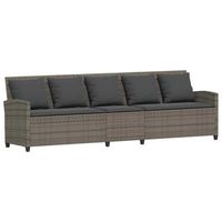 sofa de jardin de 5 plazas con cojines ratan sintetico gris