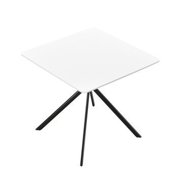 Mesa De Comedor Ankara Para 2 Personas Tablero De Mdf Lacado 78 X 78 X 75 Cm - Blanco [en.casa]