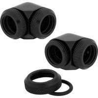 corsair hydro x series xf 90 compression fitting - 14 mm black pack of 2 black
